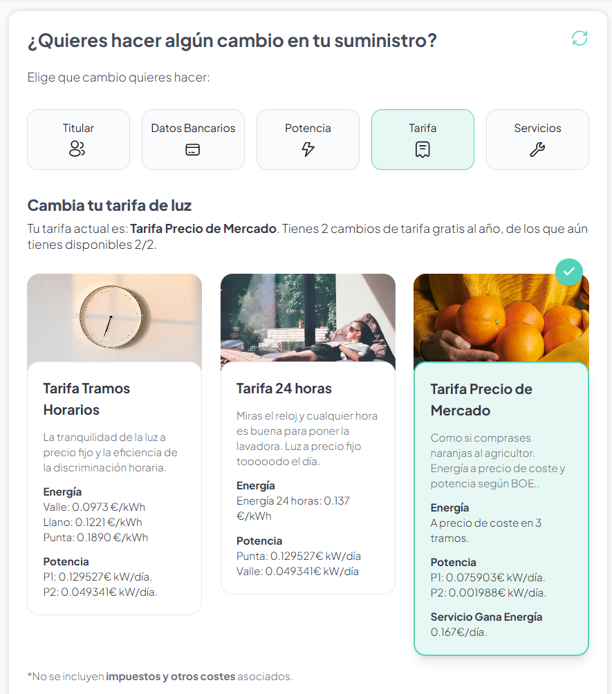 área cliente gana energía